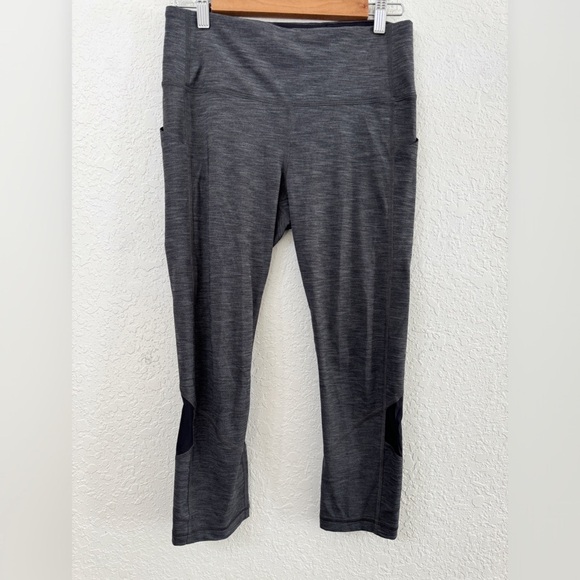 Lululemon Pace Rival Mid-Rise Crop 22” Leggings Heathered Black - 8 - Picture 2 of 12